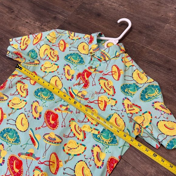 Chubbies 1/4 Button Hawaiian Shirt Men Size Medium Sombreros Pocket - Picture 4 of 7